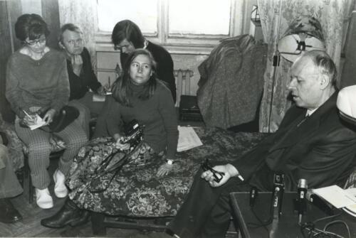 With Andrei Sakharov - Mark is behind the woman looking at Sakharov