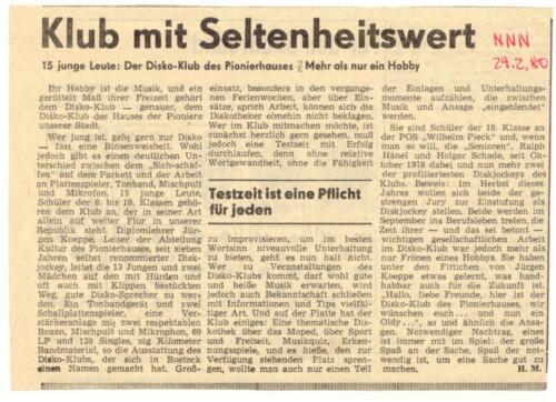 1980 Disco club Rostock