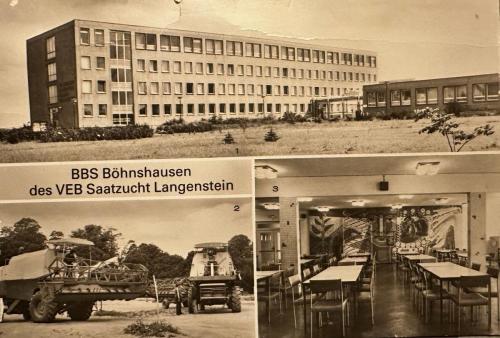 College-building-Bohnshausen-with-old-combine-harvesters-with-open-cabins