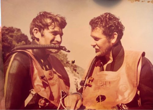Mark's Dad with his dive mate Ray Pringle-Scott. 