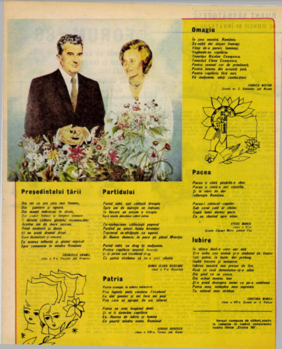 The page where Emanuela's "poem" to Nicolae Ceaușescu appeared