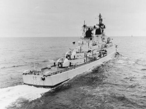 West German destroyer Hamburg D181 underway on 24 September 1969