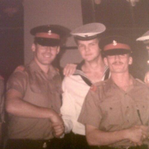 Anthony with East German sailors.