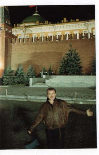 Chris outside the Kremlin
